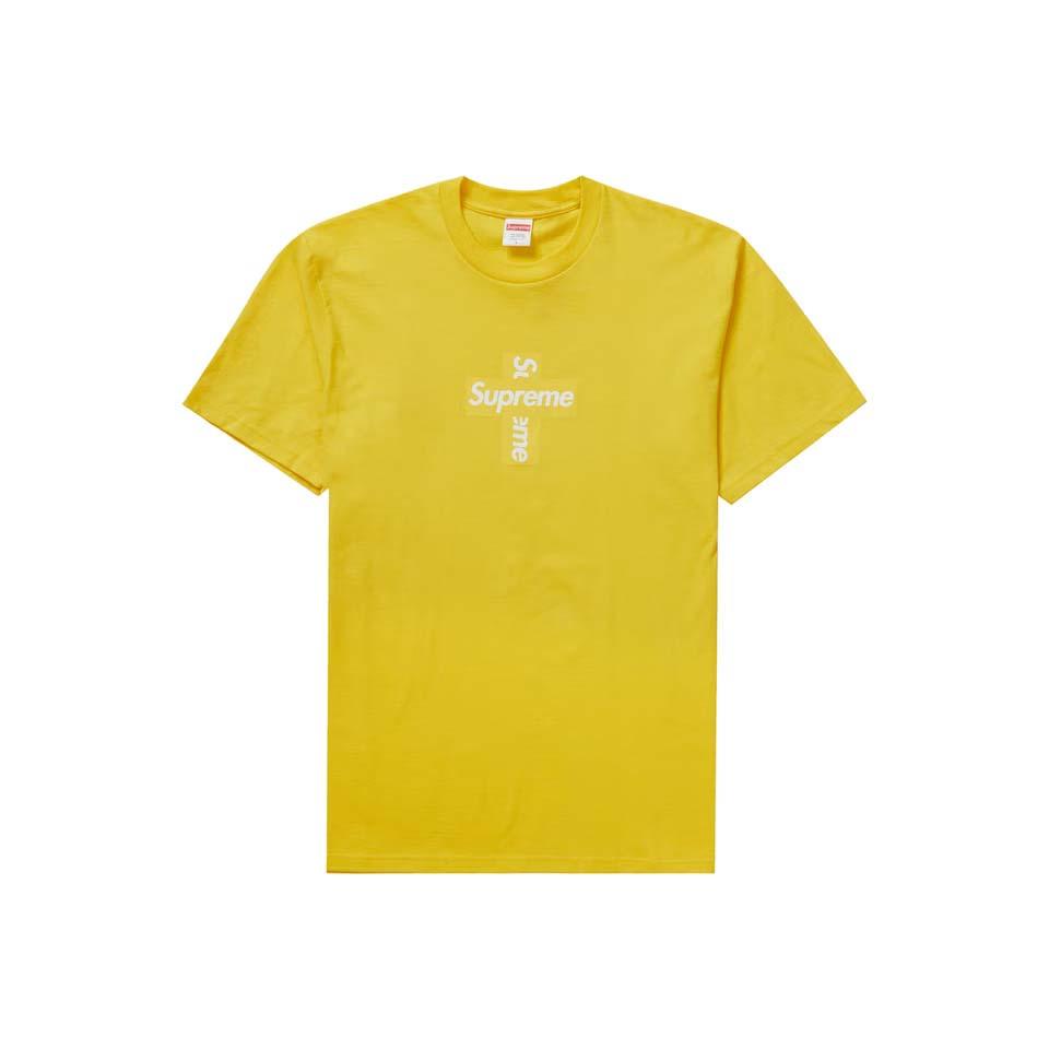 Supreme Cross Box Logo T Shirts Gul | DK390FM