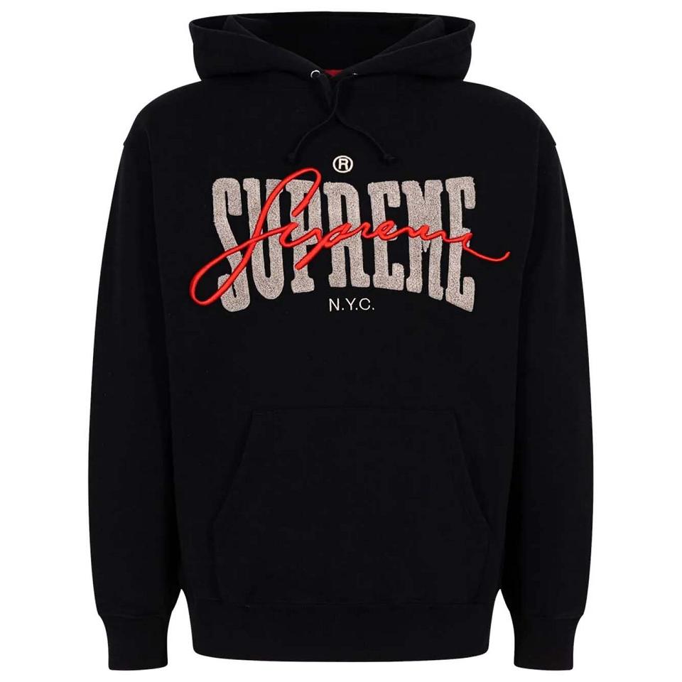 Supreme Embroide Chenilles Hættetrøje Sort | DK108KI