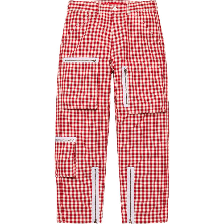 Supreme Gingham Flight Pant Bukser Rød | DK198RW