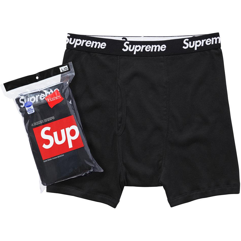 Supreme Hanes® Boxer Briefs (4 Pack) Undertøj Sort | DK489OR