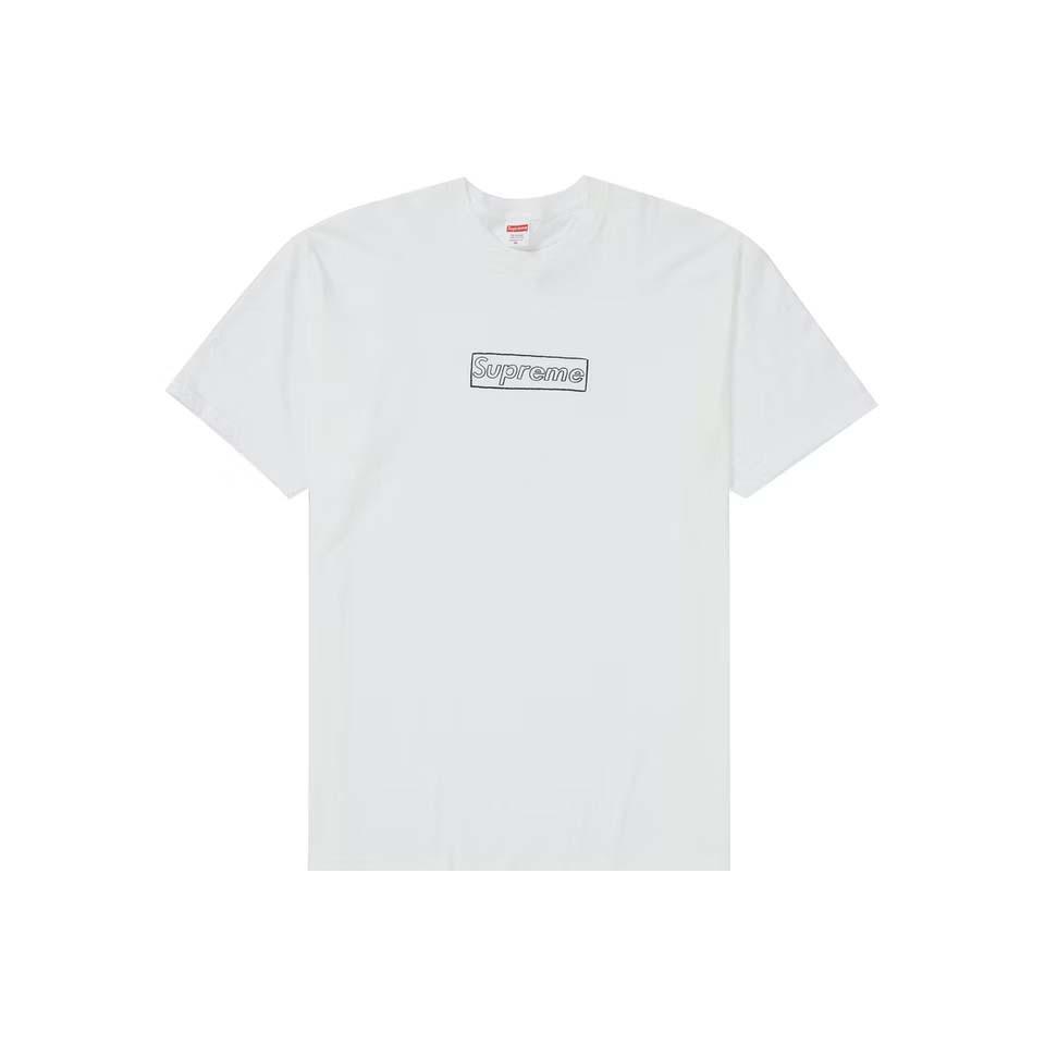 Supreme Kaws Chalk Logo T Shirts Hvide | DK394KI