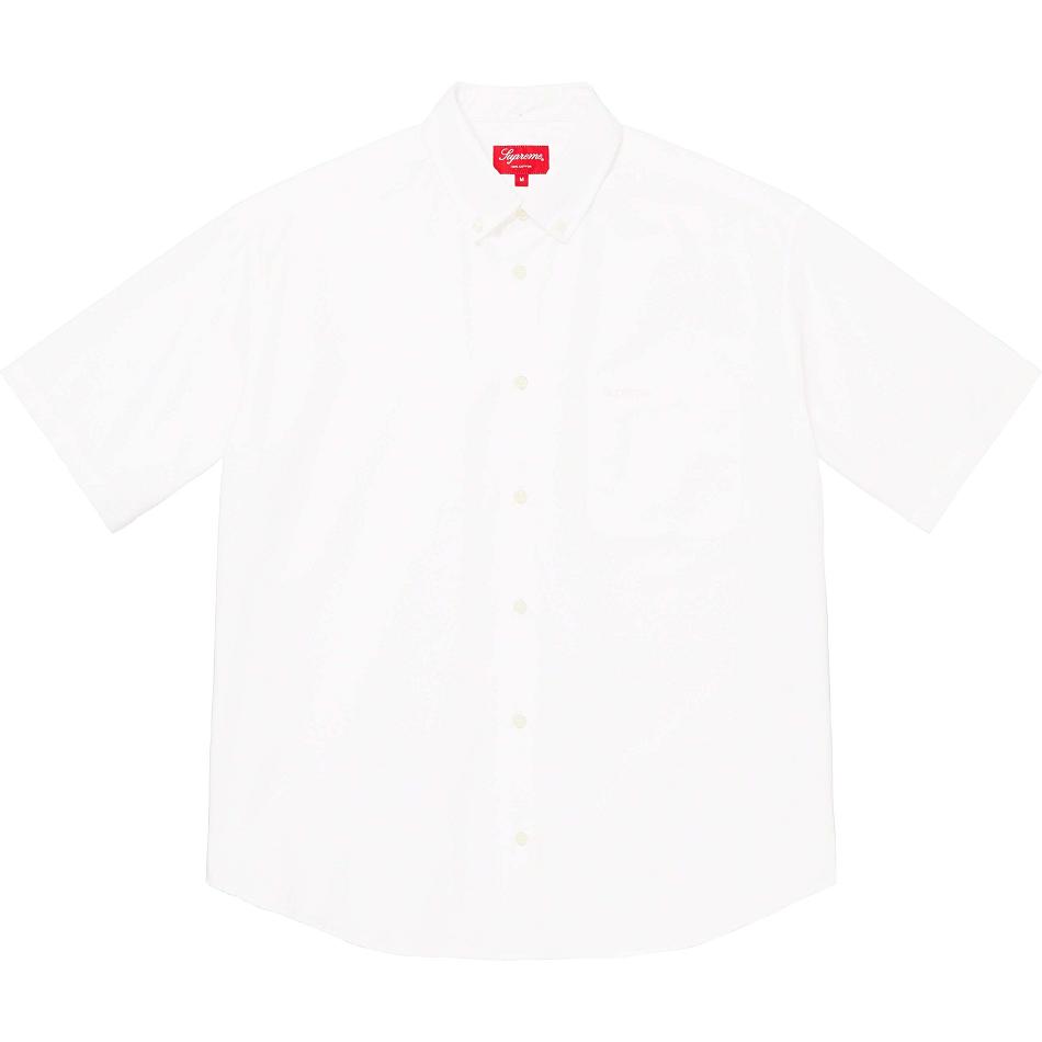 Supreme Loose Fit S/S Oxford Skjorte Hvide | DK208FM