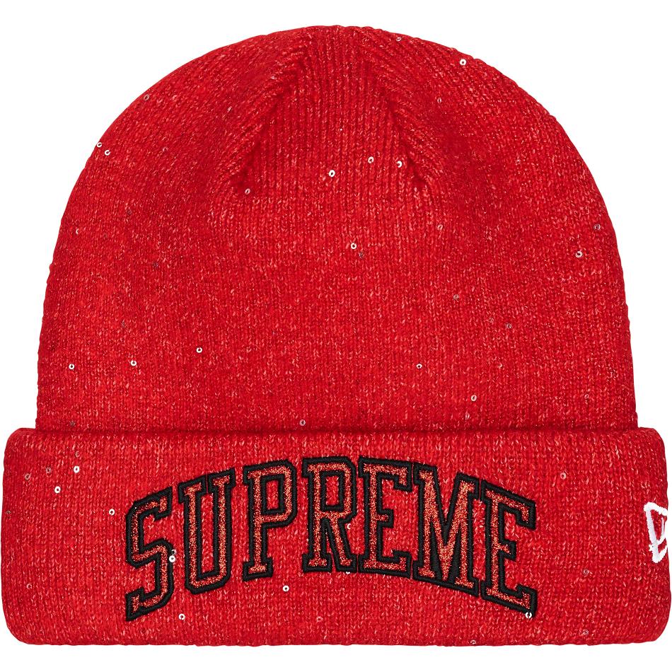 Supreme New Era® Metallic Arc Beanie Hat Rød | DK447LH