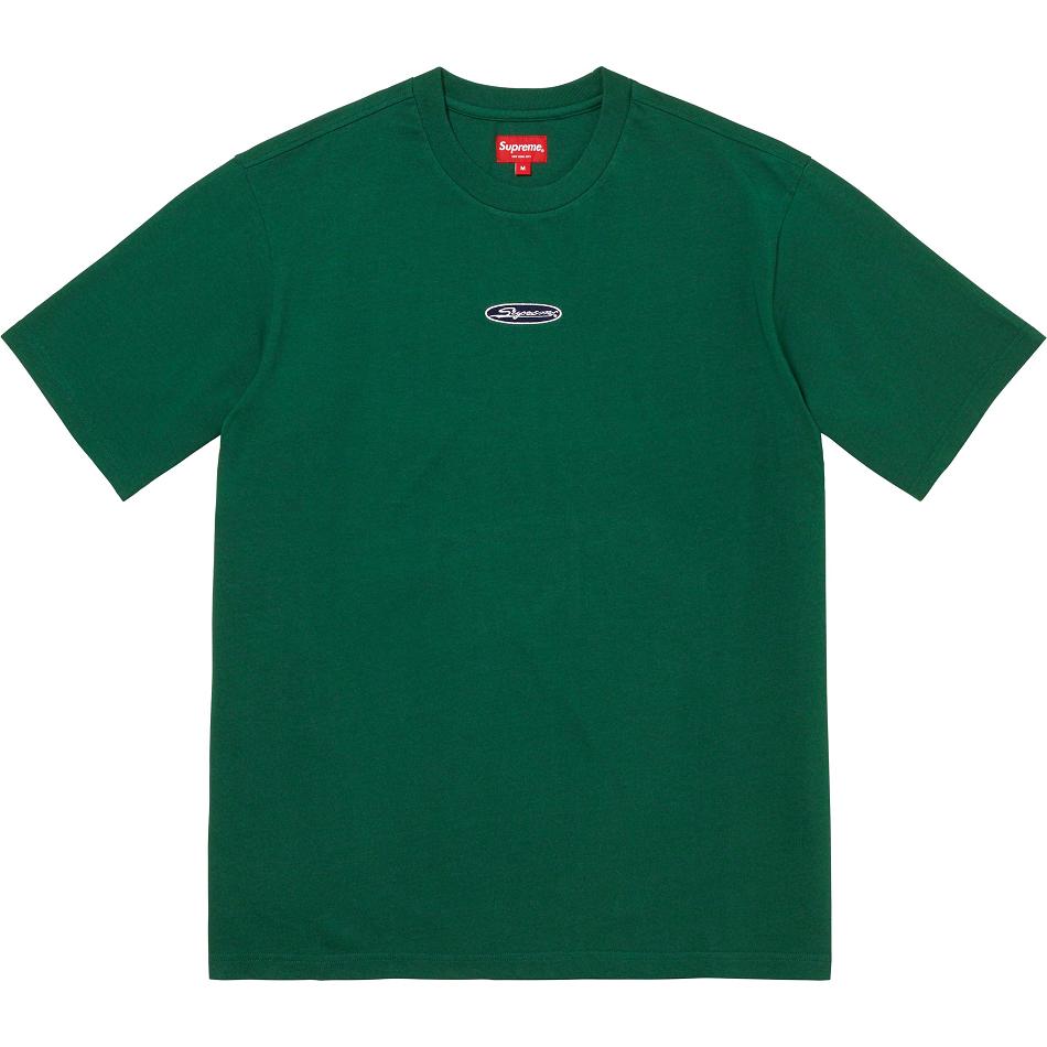 Supreme Oval Logo S/S Top Trøjer Grøn | DK255OR