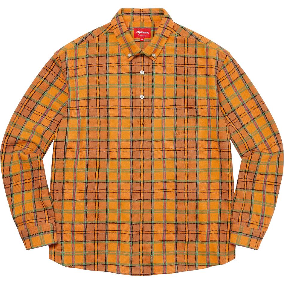 Supreme Pullover Plaid Flannel Skjorte Guld | DK214ZG