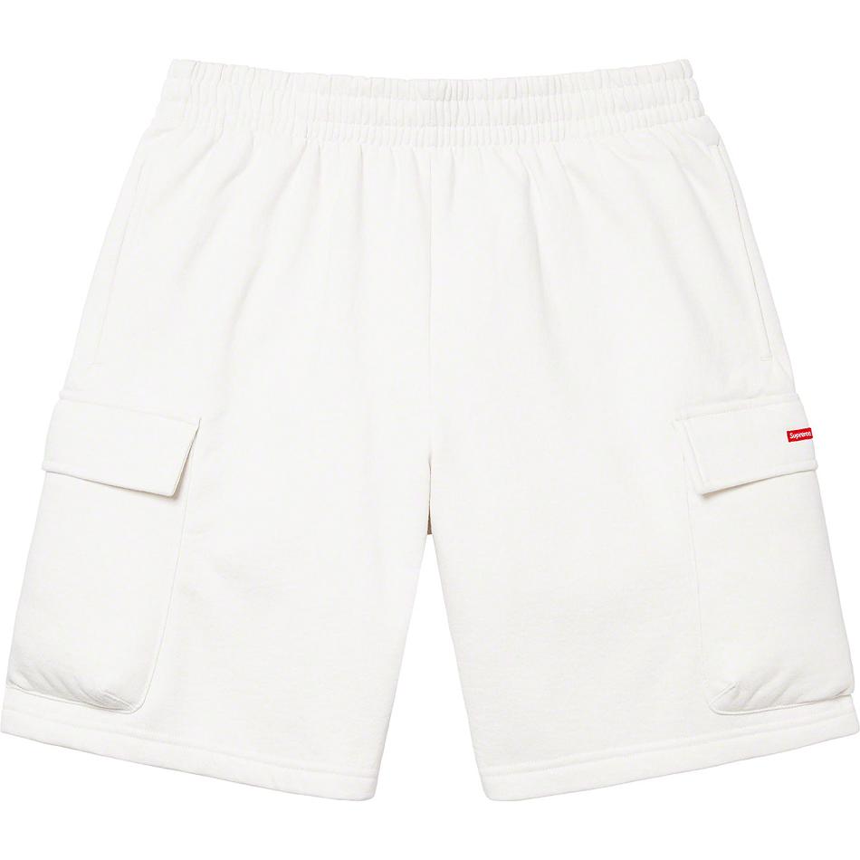 Supreme Small Box Baggy Cargo Sweat Shorts Hvide | DK223EX