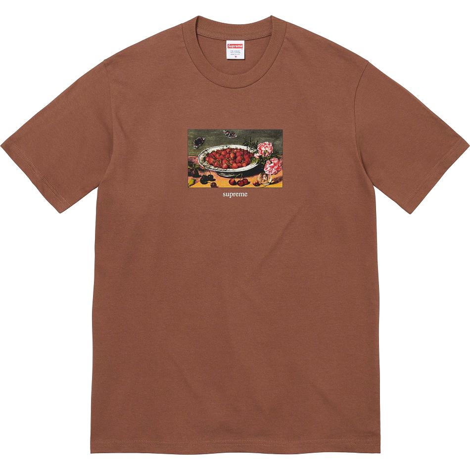 Supreme Strawberries Tee T Shirts Brune | DK340HK