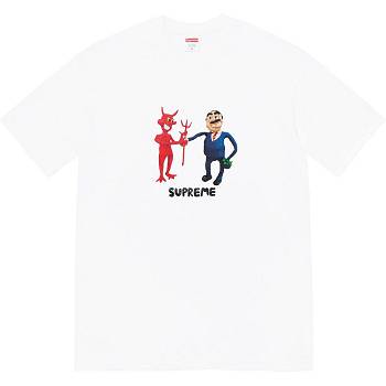 Supreme Business Tee T Shirts Hvide | DK374BC