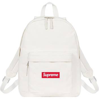 Supreme Canvas Backpack Taske Hvide | DK426BC