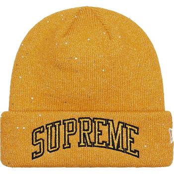 Supreme New Era® Metallic Arc Beanie Hat Guld | DK444HK