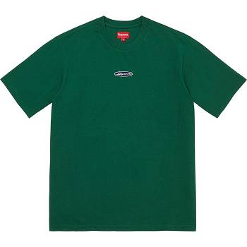 Supreme Oval Logo S/S Top Trøjer Grøn | DK255OR