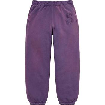 Supreme Overdyed S Logo Sweatpant Bukser Lilla | DK190CE