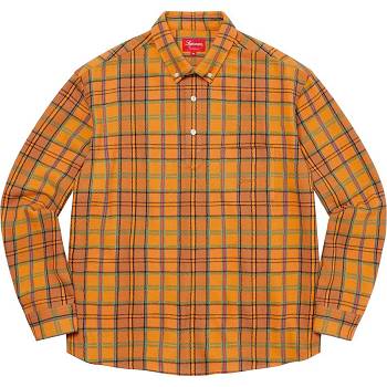 Supreme Pullover Plaid Flannel Skjorte Guld | DK214ZG