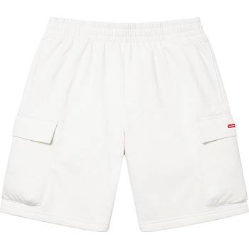 Supreme Small Box Baggy Cargo Sweat Shorts Hvide | DK223EX