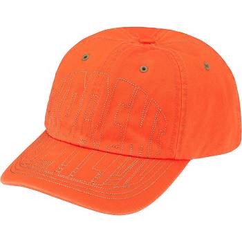 Supreme Visor Stitch 6-Panel Hat Orange | DK464PQ